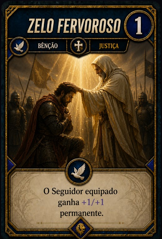 Carta Zelo Fervoroso, custo 1, bênção de justiça